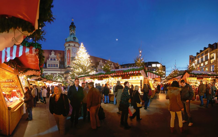 Weihnachtsmarkt in Leipzig, Deutschland