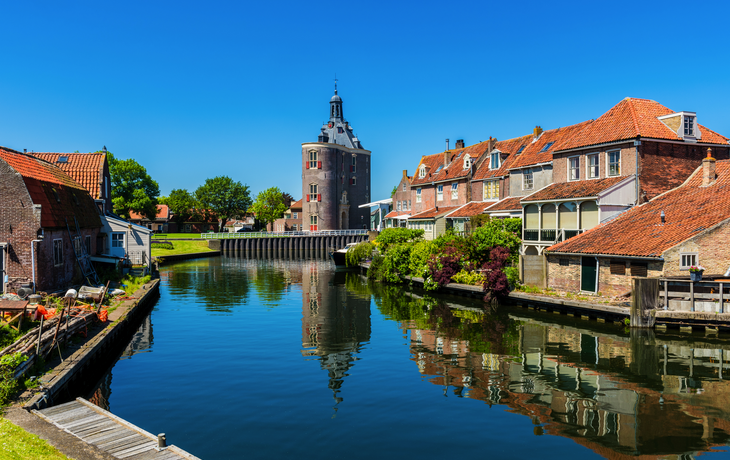 Kanal in Enkhuizen, Niederlande