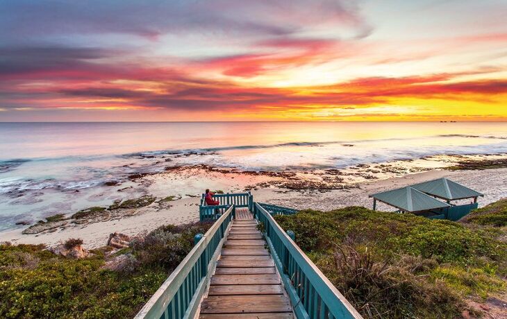 Sonnenuntergang am Meer nahe Perth