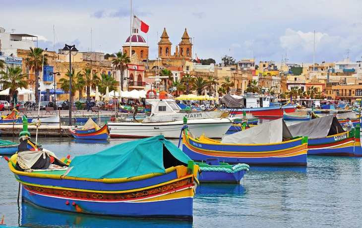 Boote im Hafen von Valletta