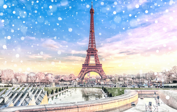 Color Grading-Bild des winterlichen Paris