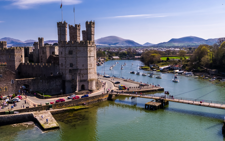 Caernarfon Castle in Wales, Vereinigtes Königreich