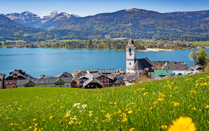 Blick über St. Wolfgang mit Wolfgangsee