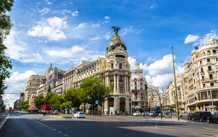 Metropolis-Haus auf der Gran Vía in Madrid