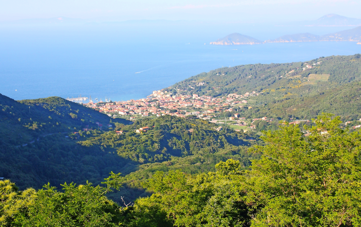 Ansicht von Marciana Marina Dorf von Monte Capanne Elba Italien