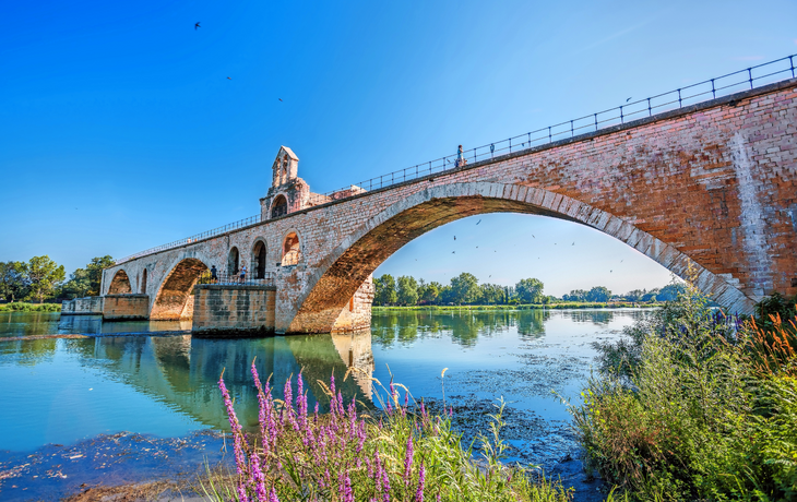 Pont Saint-Bénézet oder Pont d’Avignon in Avignon, Frankreich