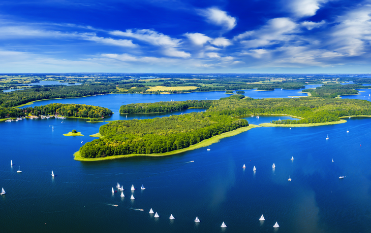 Blick auf Masuren aus der Vogelperspektive