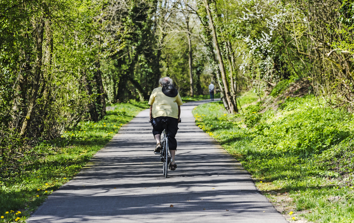 grüner Weg in Burgunder, Radfahrer