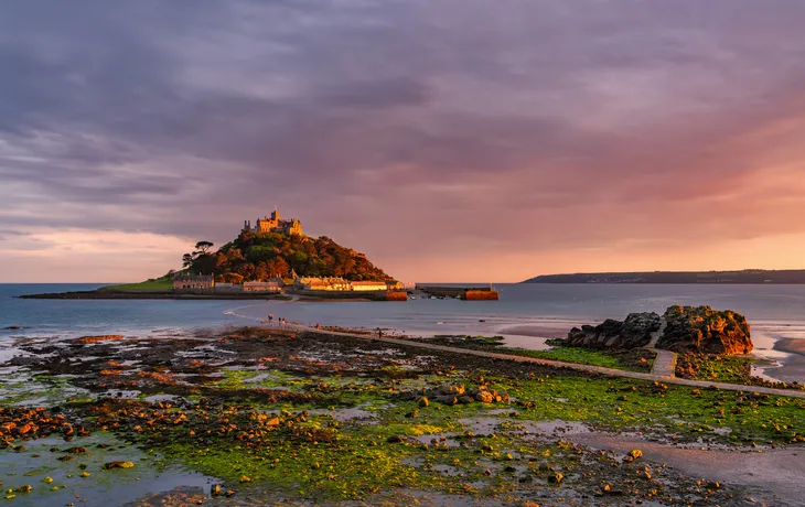 Aussicht auf St. Michaels Mount im Süden von Cornwall, Großbritannien