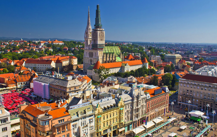 Zagreber Hauptplatz und Kathedrale