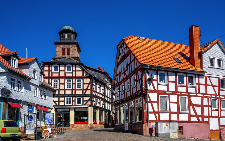 Marktplatz von Lauterbach in Hessen, Deutschland