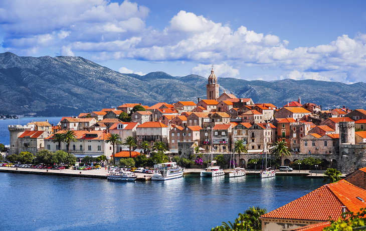 Blick auf die Stadt Korcula